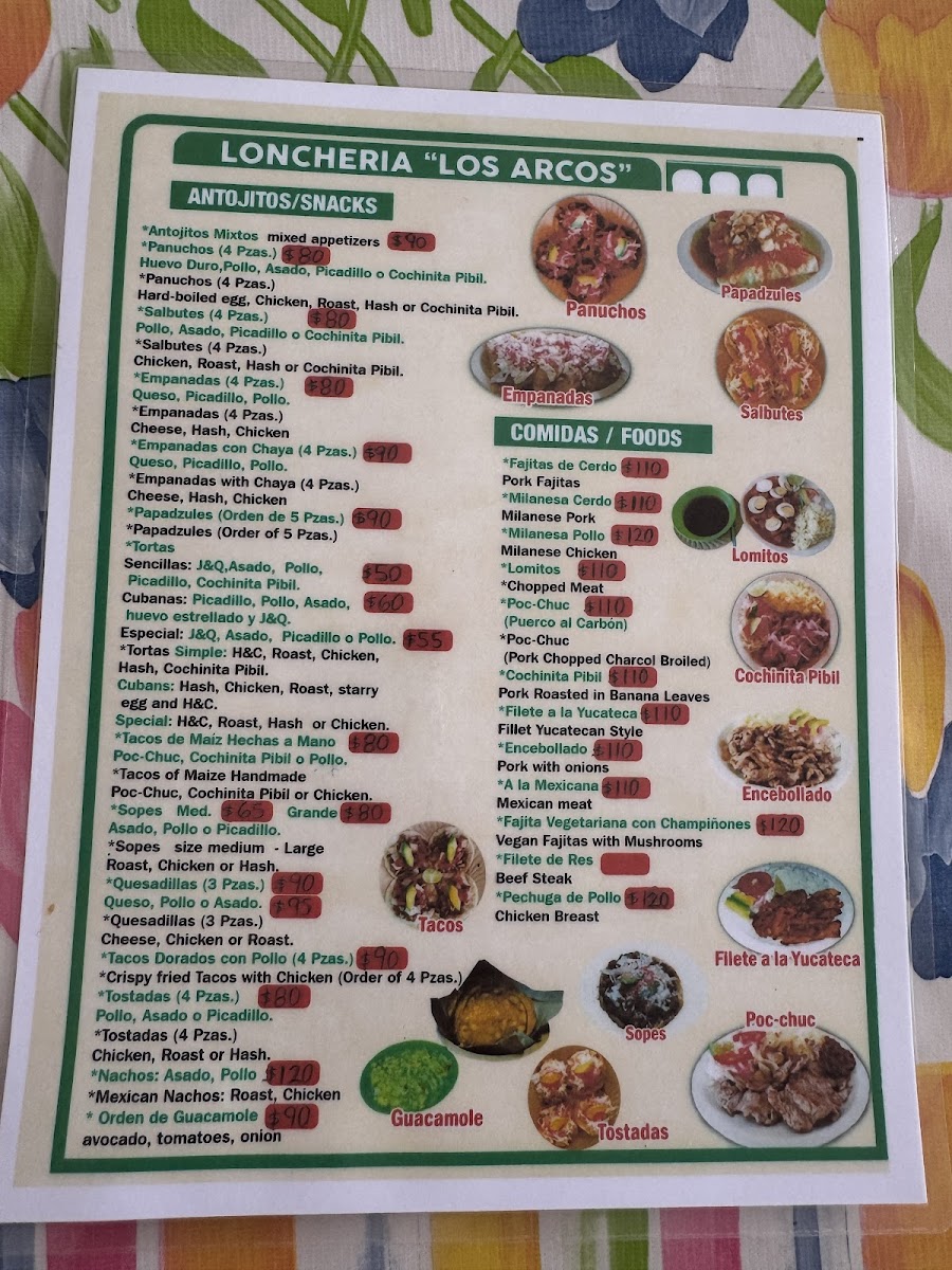 Loncheria Los Arcos Menu - Image 1